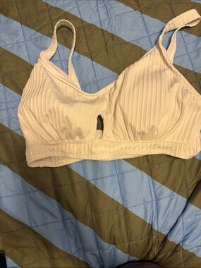 Light Cream Ribbed Wireless Bralette